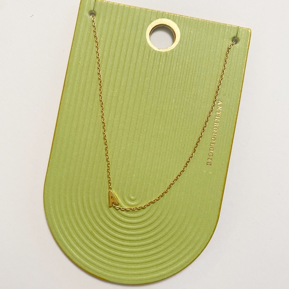 sale | anthropologie | gold monogram “A” chain necklace - Picture 6 of 7